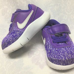Nike Girls Shoe's Flex Contact Purple Pull On Sneakers  917939-500 3C infant